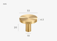 Bouton de Meuble Rond Plat Laiton Or Brossé, 20 ou 32 mm, vue 3