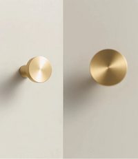 Bouton de Meuble Rond Plat Laiton Or Brossé, 20 ou 32 mm