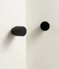 Bouton de Meuble Cylindrique Moleté en Laiton Noir Mat, 22 mm