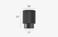 Bouton de Meuble Cylindrique Moleté en Laiton Noir Mat, 22 mm, vue 2