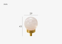 Bouton de Meuble Boule Rose Effet Perle sur Socle en Laiton, vue 2