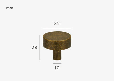 Bouton de Meuble Effet Pierre Ocre Vieilli en Laiton Massif