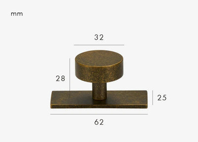 Bouton de Meuble Effet Pierre Ocre Vieilli en Laiton Massif