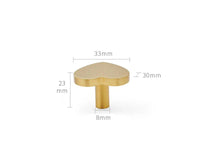 Bouton de Meuble Cœur en Laiton Or Brossé, vue 5