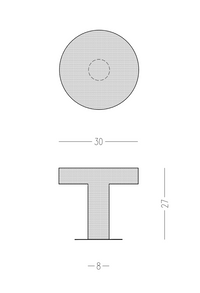 Bouton de Meuble Rond en Laiton Doré Brossé, Tête Plate, 30 mm, vue 3