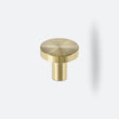 Bouton de Meuble Rond en Laiton Doré Brossé, Tête Plate, 30 mm