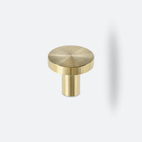 Bouton de Meuble Rond en Laiton Doré Brossé, Tête Plate, 30 mm