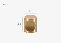 Bouton de Meuble Cylindrique à Prise Creusée en Laiton Massif Or Brossé, 17 mm, vue 3