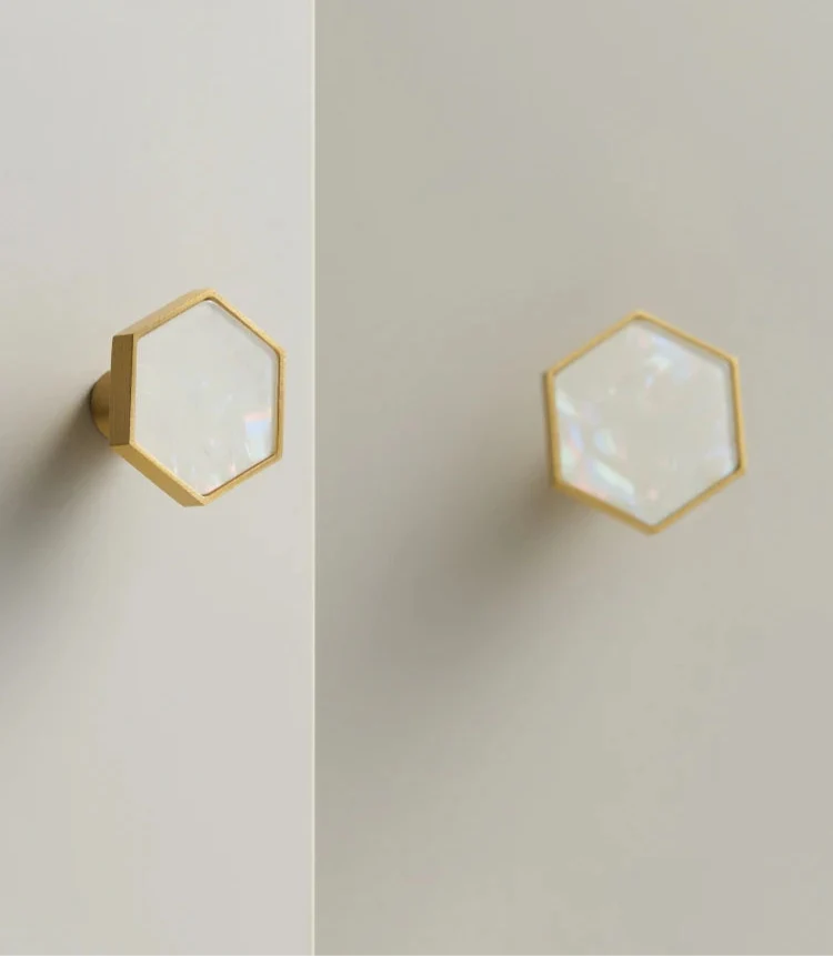 Bouton de Meuble en Pierre Naturelle Blanc