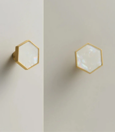 Bouton de Meuble en Pierre Naturelle Blanc