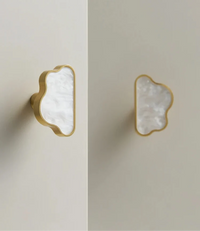 Bouton de Meuble Nuage en Laiton Blanc pour Armoire
