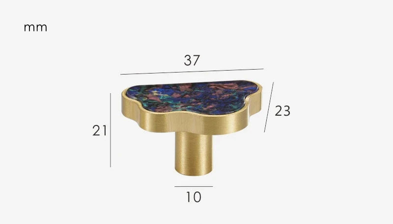 Bouton de Meuble Nuage Coloré en Laiton pour Tiroirs