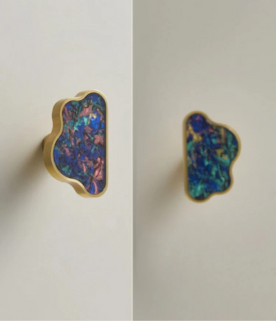 Bouton de Meuble Nuage Coloré en Laiton pour Tiroirs