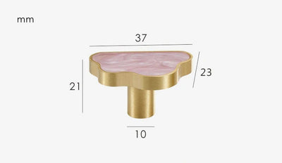 Bouton de Meuble en Forme de Nuage Rose en Laiton