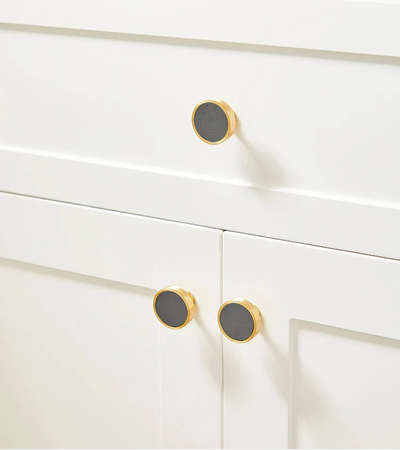 Univers des Poignées Bouton de Meuble Or Brossé avec Insert