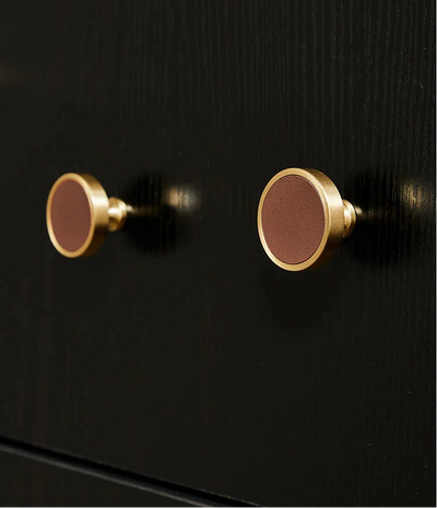 Univers des Poignées Bouton de Meuble Or Brossé avec Insert