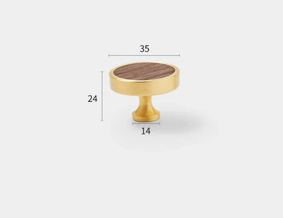 Univers des Poignées Bouton de Meuble Or Brossé avec Insert
