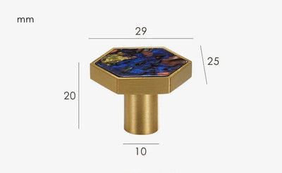 Signature Bouton de Meuble Hexagonal en Laiton