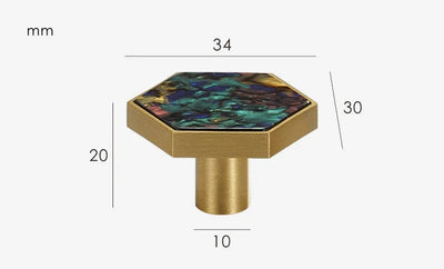 Signature Bouton de Meuble Hexagonal en Laiton