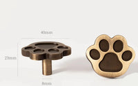 Bouton de Meuble Empreinte de Patte, Laiton Bronze Brossé, 40 mm, vue 2