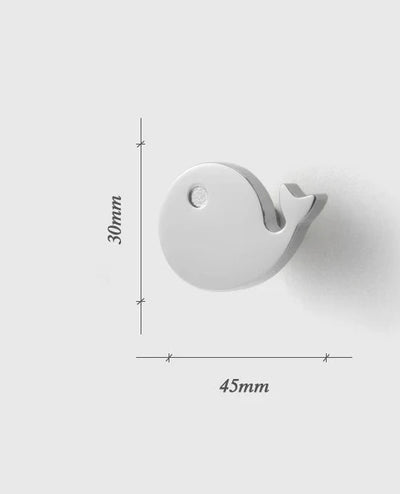 Bouton de Meuble Poisson ou Baleine Chromé, Animaux Marins, vue 4