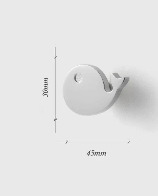 Bouton de Meuble Poisson ou Baleine Chromé, Animaux Marins, vue 4