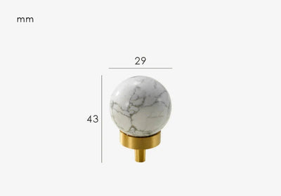 Bouton de Meuble Rond en Laiton, Design Effet Marbre