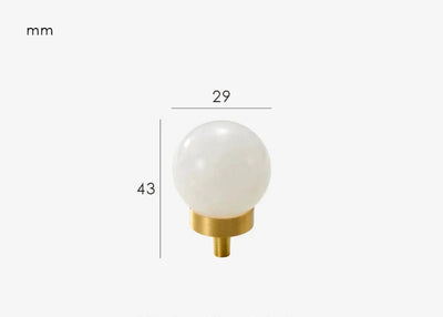 Bouton de Meuble Rond Effet Perle Blanche