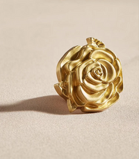 Bouton de Meuble Fleur de Rose en Laiton Or Brossé, 36 mm, vue 2