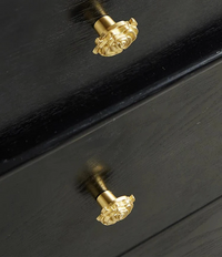 Bouton de Meuble Fleur de Rose en Laiton Or Brossé, 36 mm, vue 3