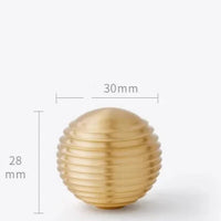 Bouton de Meuble Sphérique Nervuré en Laiton Or Brossé, 30 mm, vue 4