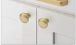 Bouton de Meuble Champignon en Laiton Or Brossé, Diamètre 29 mm