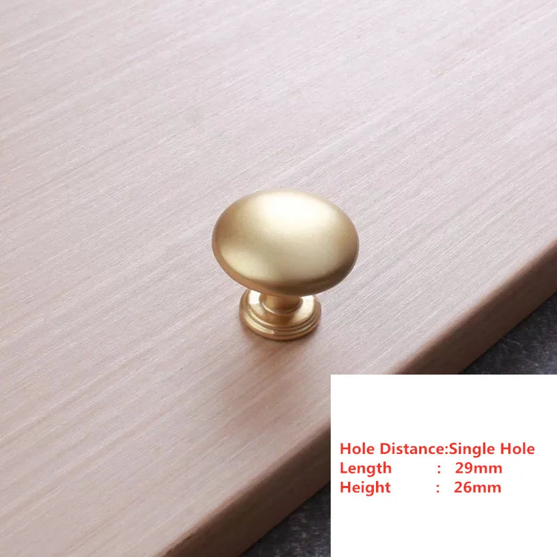 Bouton de Meuble Champignon en Laiton Or Brossé, Diamètre 29 mm, vue 3