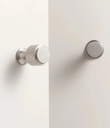 Bouton de Meuble Moleté en Laiton Argenté Brossé, 20 mm