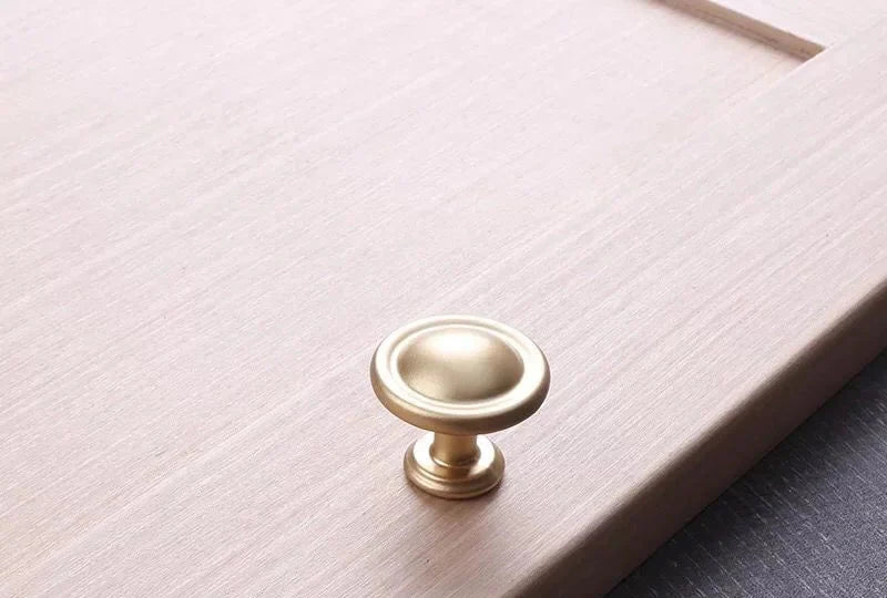 Bouton de Meuble Vintage en Aluminium Or Brossé