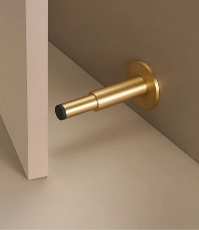 Butée de Porte Design Lisse en Laiton Brossé 100mm