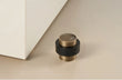 Butée de Porte Classique en Laiton Bronze Brossé, Hauteur 35 mm