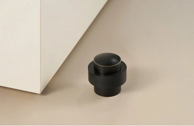 Butoir de Porte Classique Noir Brossé en Laiton