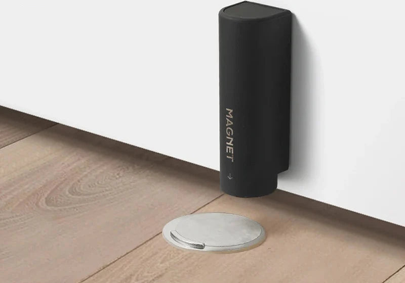 Butoir de Porte Magnétique Noir pour Porte Intérieure