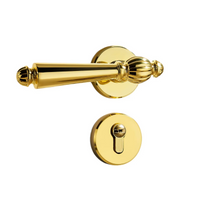 Poignée de Porte Ancienne Intérieure sur Rosace avec Serrure à Clé