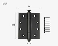 Paumelle de Porte Noire en Laiton, 102 × 84 mm, vue 3