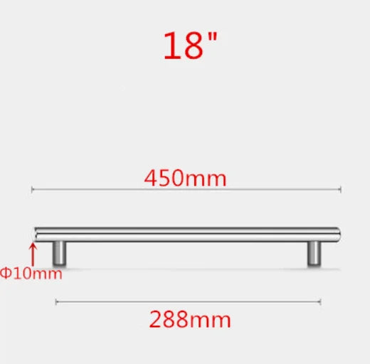 Poignée de Meuble Barre en Inox Noir, Doré ou Brossé, Entraxe 64 à 320 mm, vue 32