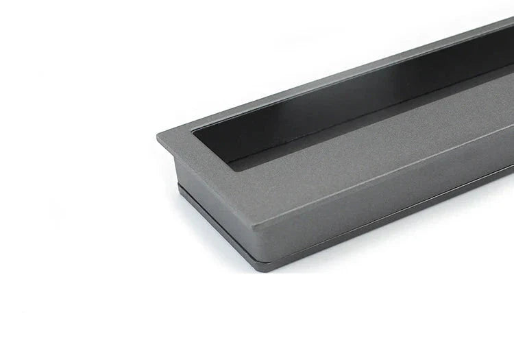 Poignée Cuvette Encastrée en Aluminium Gris pour Porte Coulissante et Tiroir, vue 3