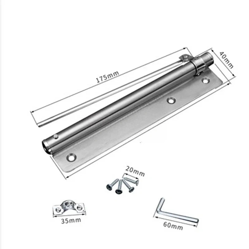 Ferme-Porte Inox à Bras Réglable pour Porte de 40 kg, Plaque 190 x 40 mm, vue 5