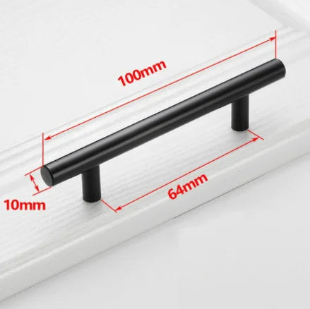 Poignée de Meuble Barre en Inox Noir, Doré ou Brossé, Entraxe 64 à 320 mm, vue 14
