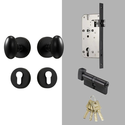 Bouton de Porte Ovale en Laiton sur Rosace, avec ou sans Serrure, vue 3
