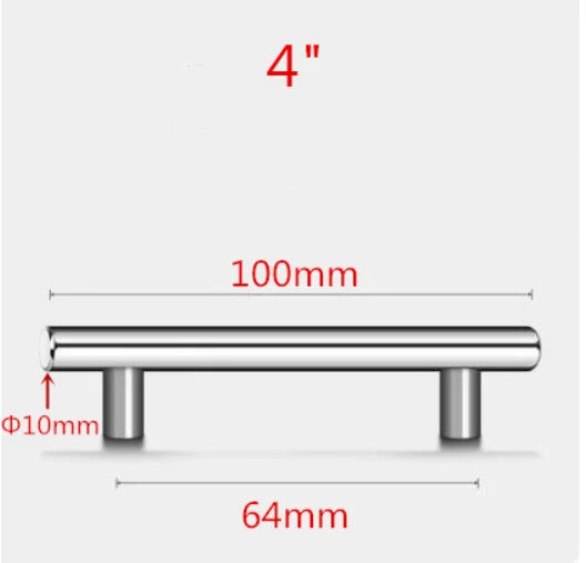 Poignée de Meuble Barre en Inox Noir, Doré ou Brossé, Entraxe 64 à 320 mm, vue 31