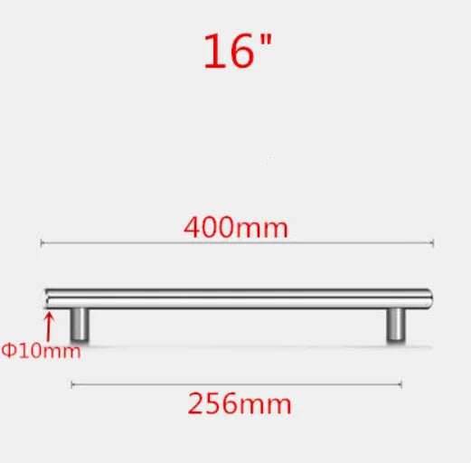 Poignée de Meuble Barre en Inox Noir, Doré ou Brossé, Entraxe 64 à 320 mm, vue 26