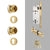 Poignée de porte dorée avec serrure – Laiton massif, design luxe avec cylindre doré