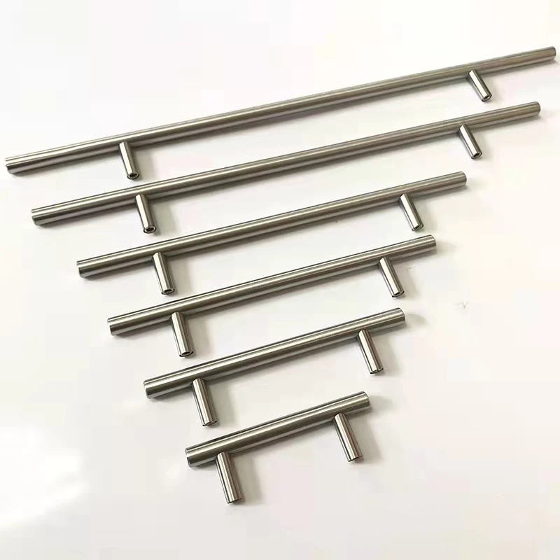 Poignée de Meuble Barre en Inox Noir, Doré ou Brossé, Entraxe 64 à 320 mm, vue 3
